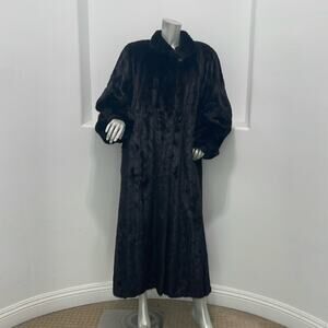 Rare Givenchy Haute Fourrures Vintage Black Mink Fur Coat Full Length Luxury